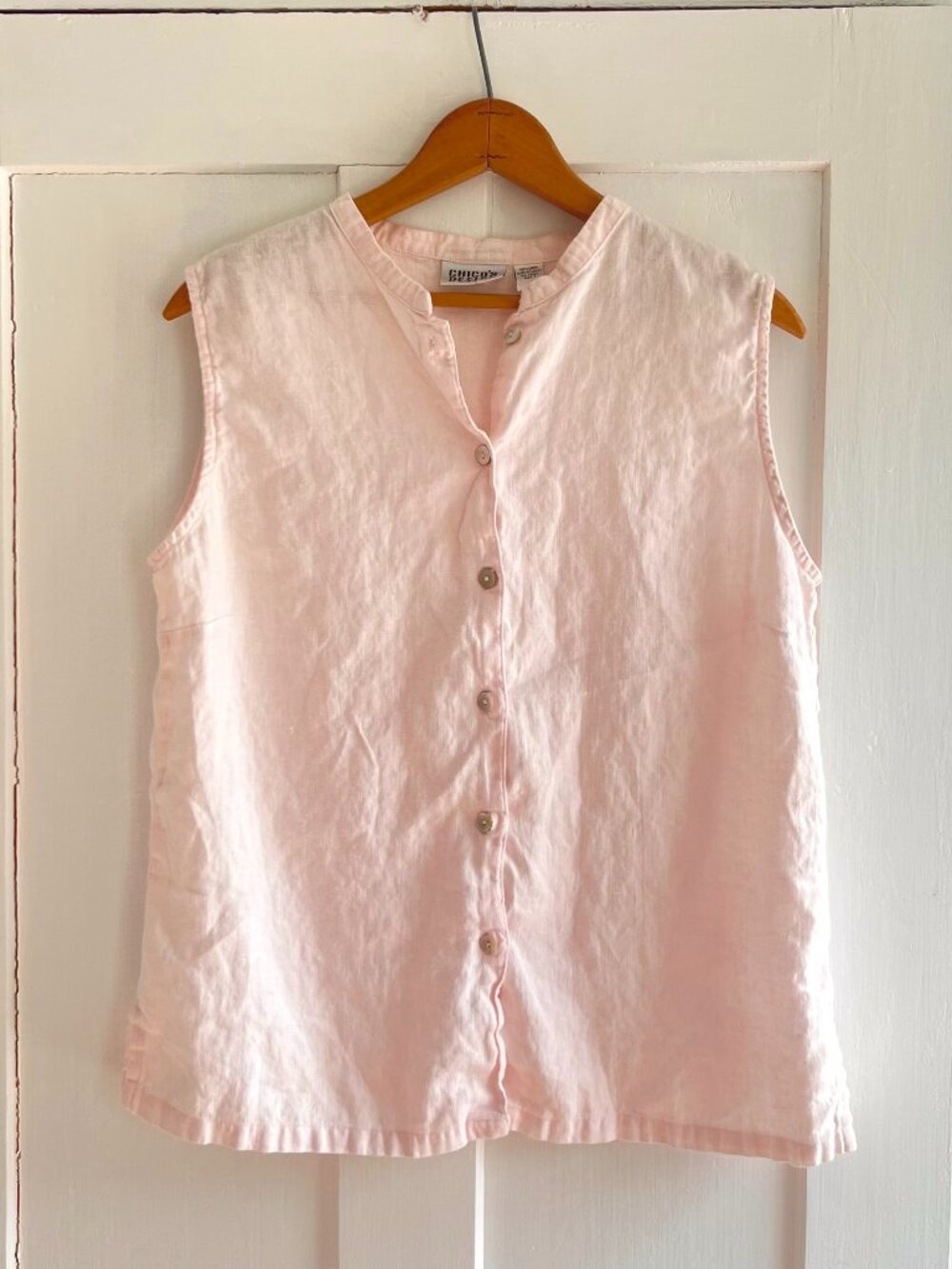 Vintage Linen Button Down Blouse